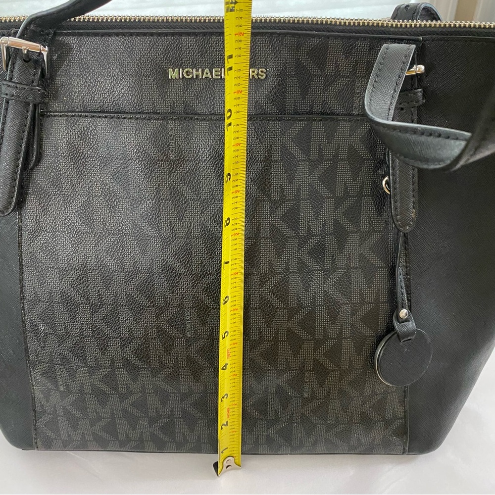 Michael Kors Ciara Large Signature MK Logo Genuine Leather Top Zip Tote Handbag - Picture 10 of 14